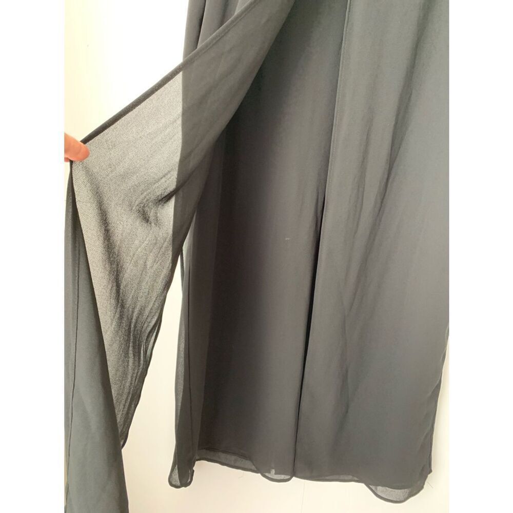 Another Thyme Black Shiffon Wide Leg Draped Trouser Size XL - Picture 12 of 13